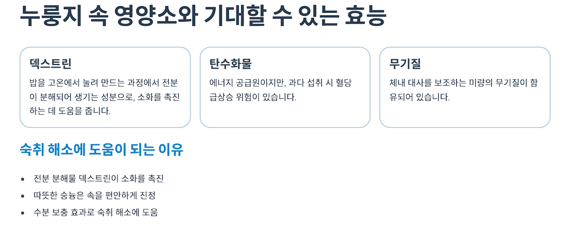 누룽지 속 영양소와 기대할 수 있는 효능