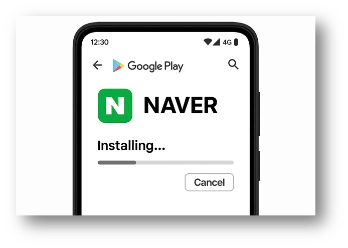 네이버 앱을 스마트폰의 구글플레이에서 다운로드받아서 설치하는 장며