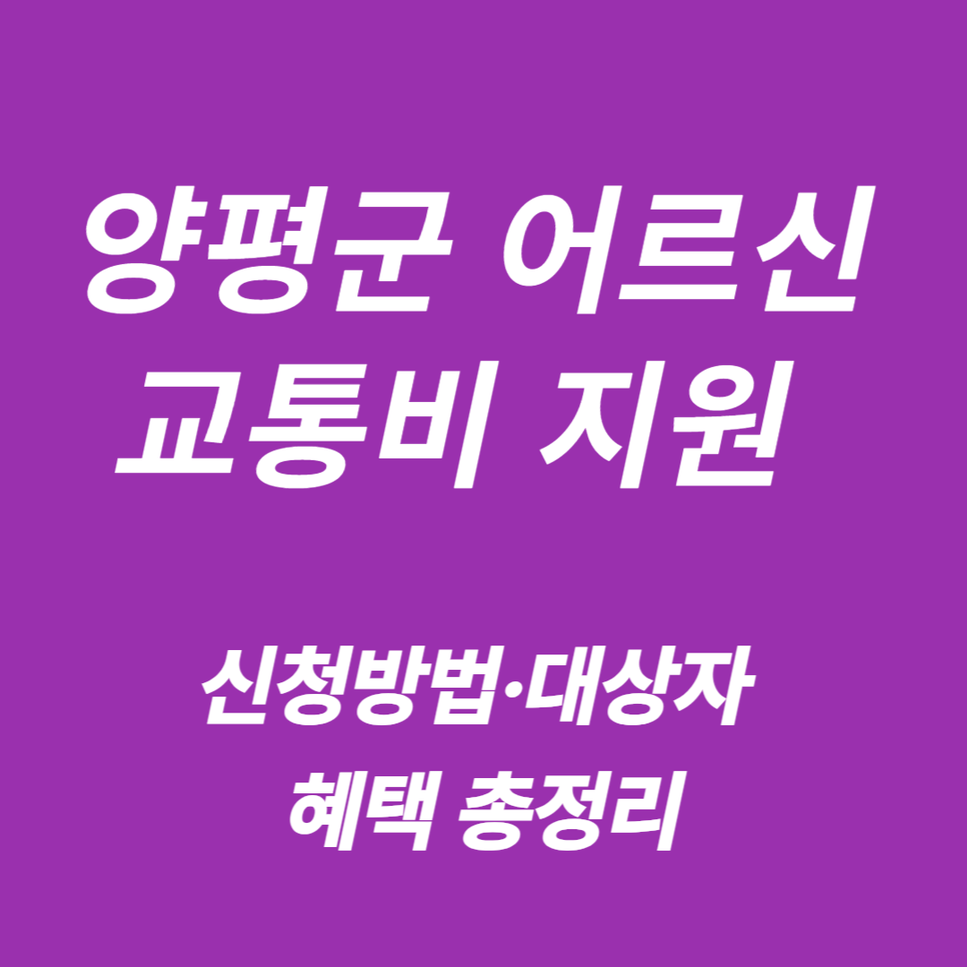 양평군 어르신 교통비 지원 사업