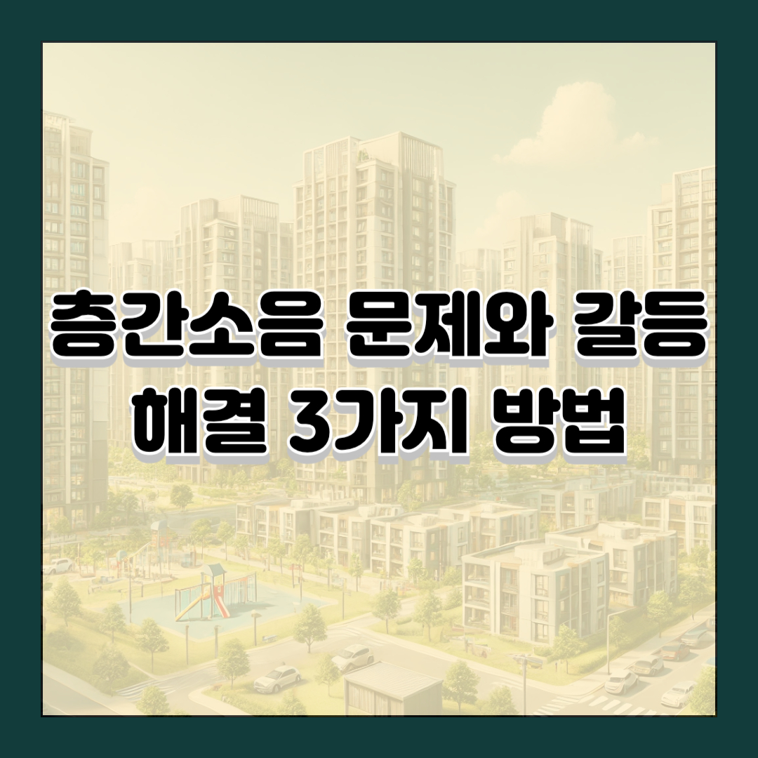 층간소음 문제와 갈등 해결 3가지 방법
