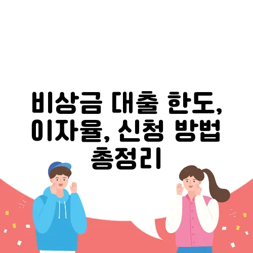 비상금 대출 한도, 이자율, 신청 방법 총정리