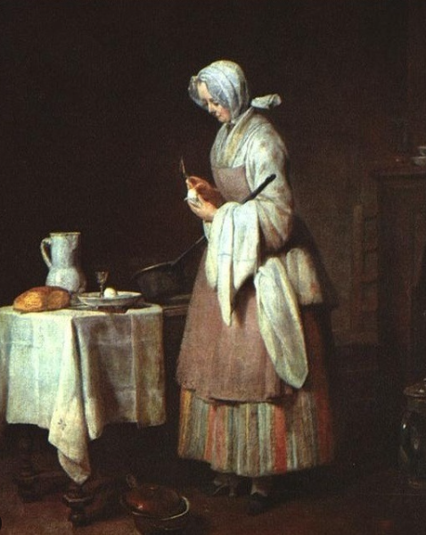 사진-회복기 환자의 식사, 샤르댕