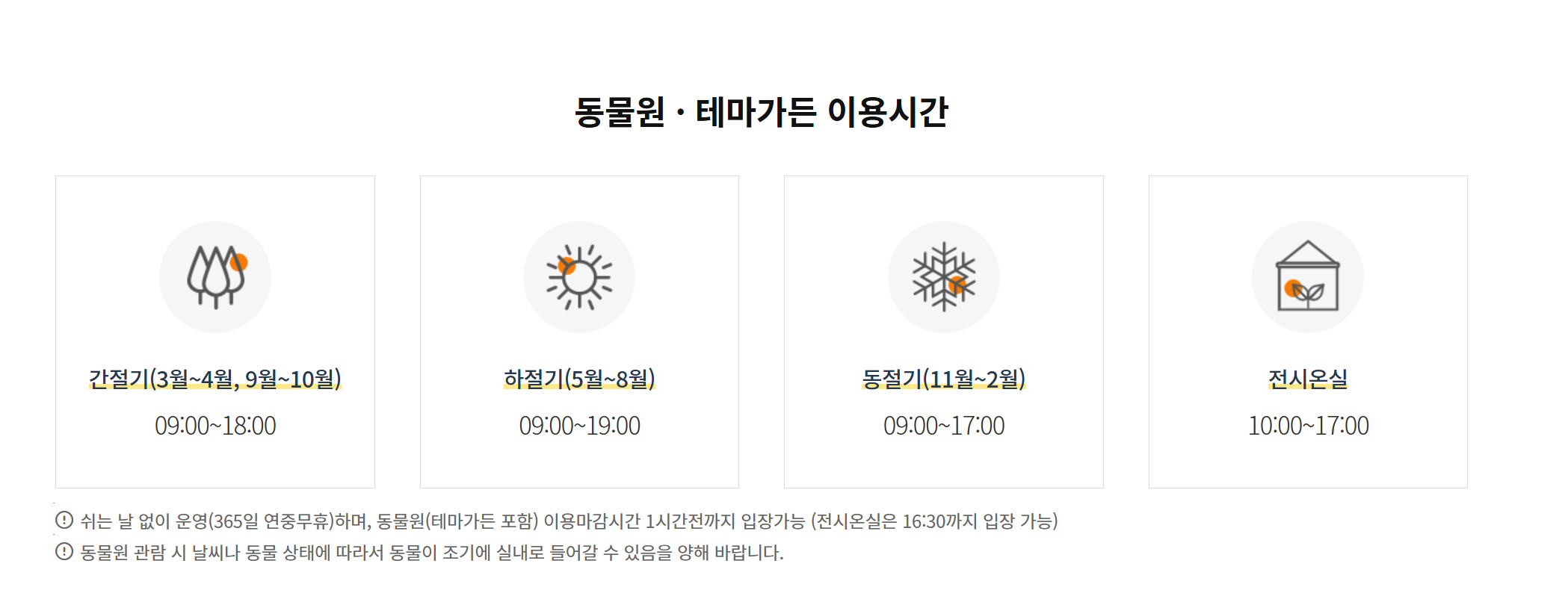 서울대공원 장미원 운영시간