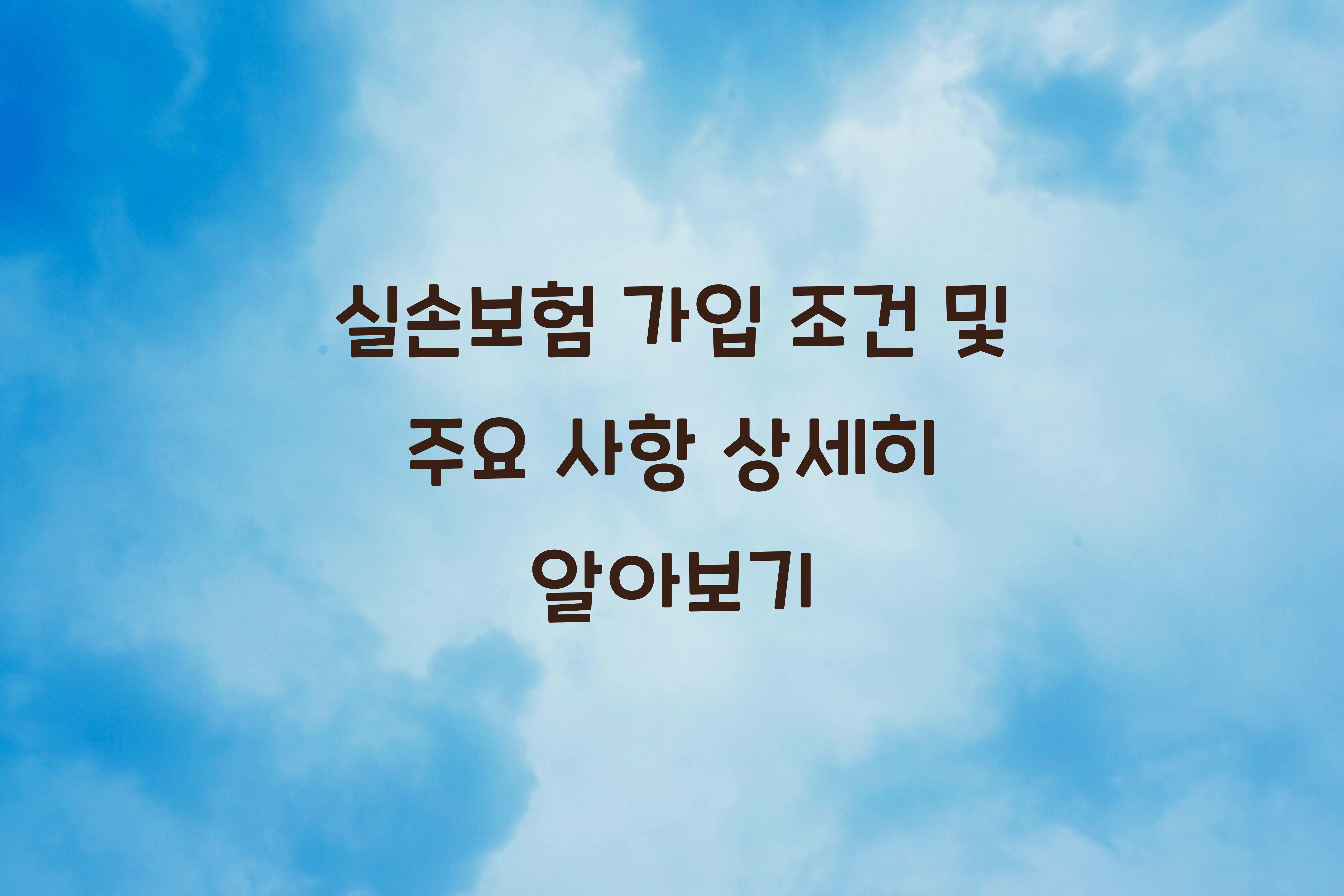 실손보험 가입 조건