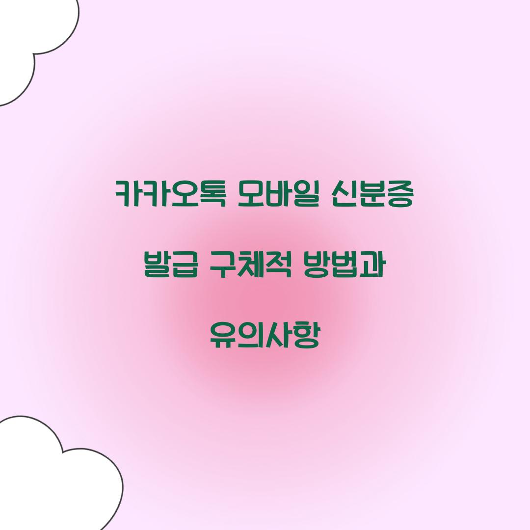 카카오톡 모바일 신분증 발급