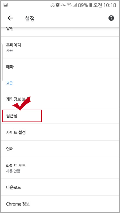 모바일 크롬 접근성