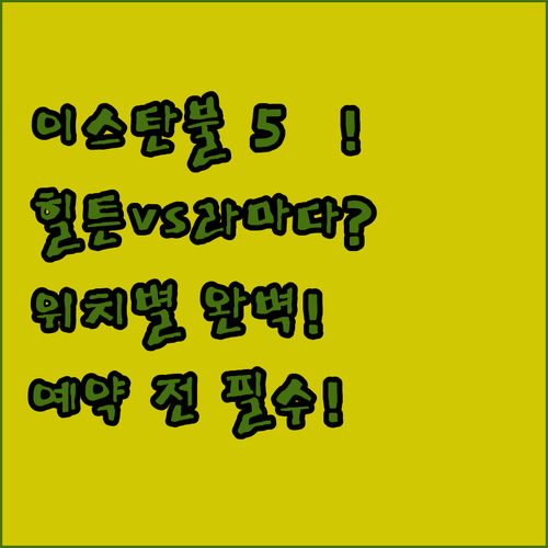 이스탄불 호텔 5곳 라마다 힐튼 계열..