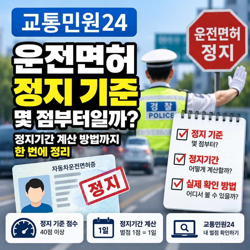 자동차 운전면허 정지 벌점