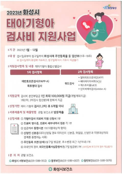 태아기형아검사지원