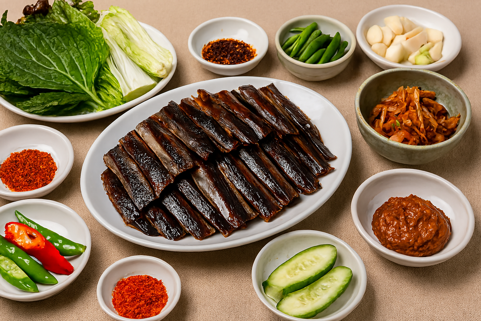 겨울철 별미 과메기 상차림 이미지