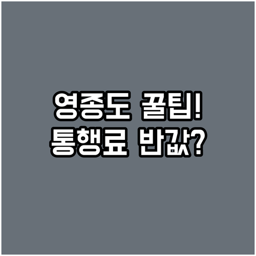 인천 영종도 주민 통행료 지원 202..