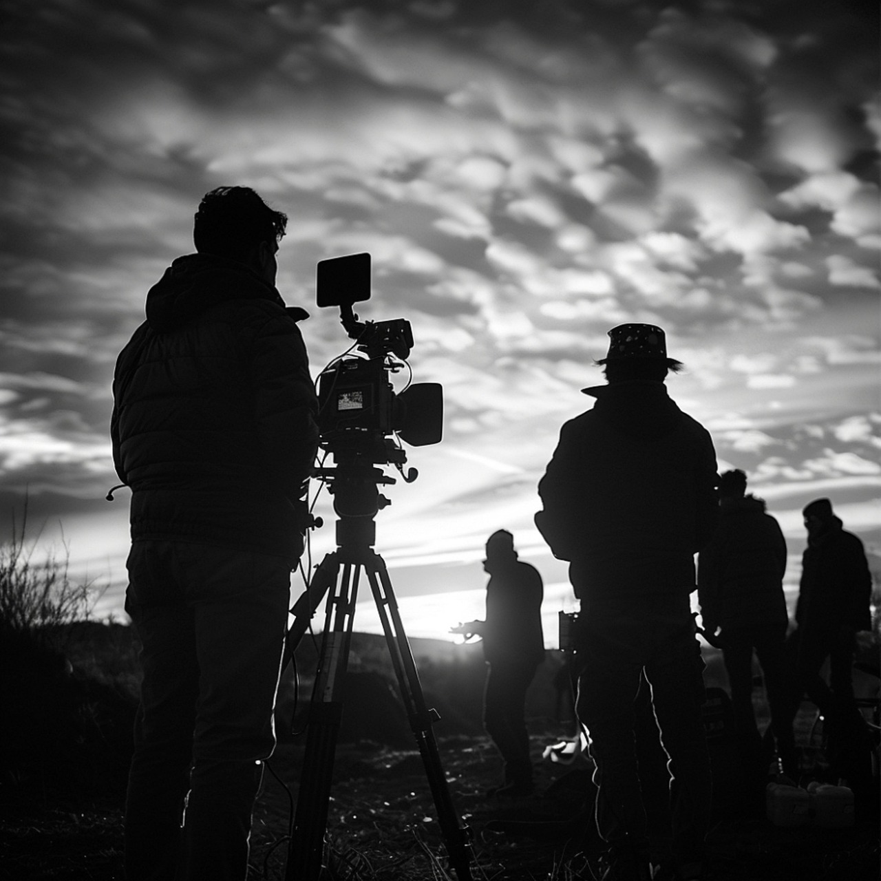 영화 감독 실루엣 이미지