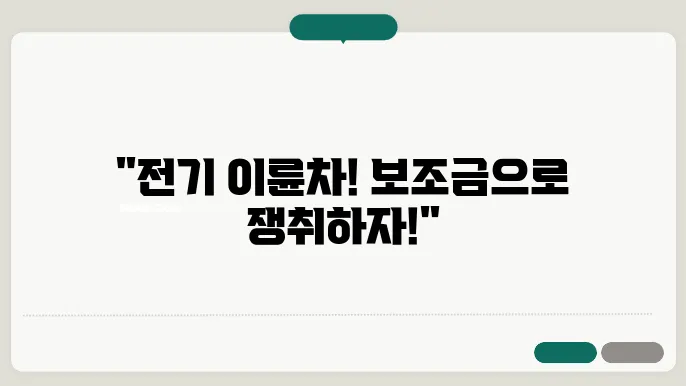 전기 이륜차의 보조금 지속 조건