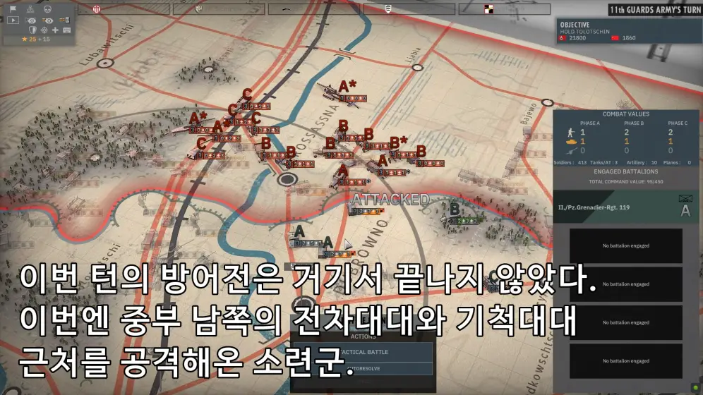 추가적인 소련군의 공격.