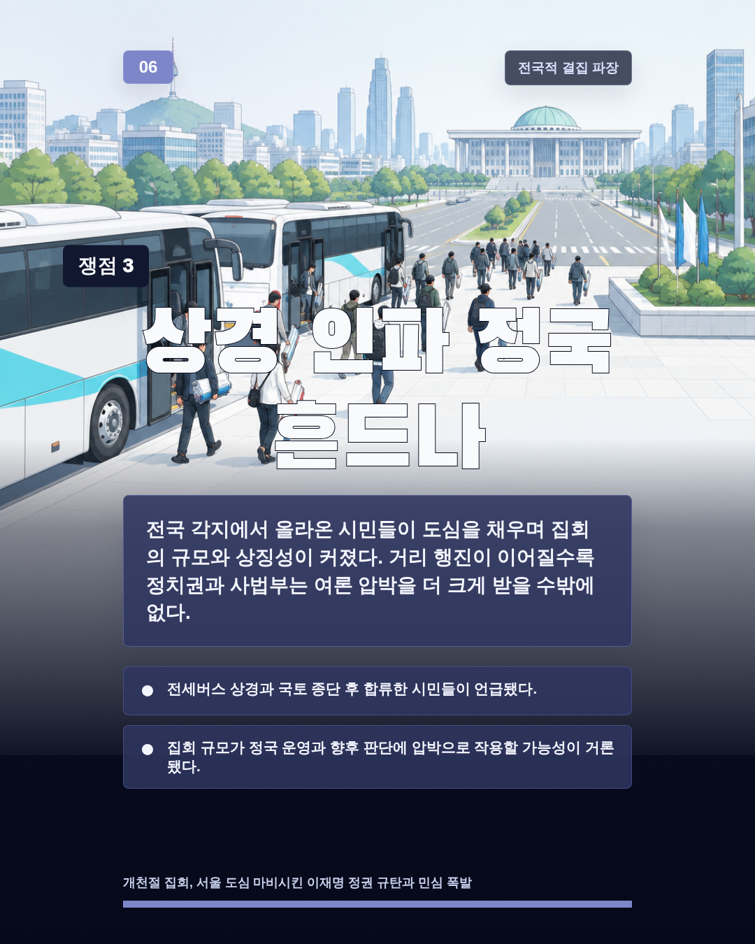 상경 인파 정국 흔드나