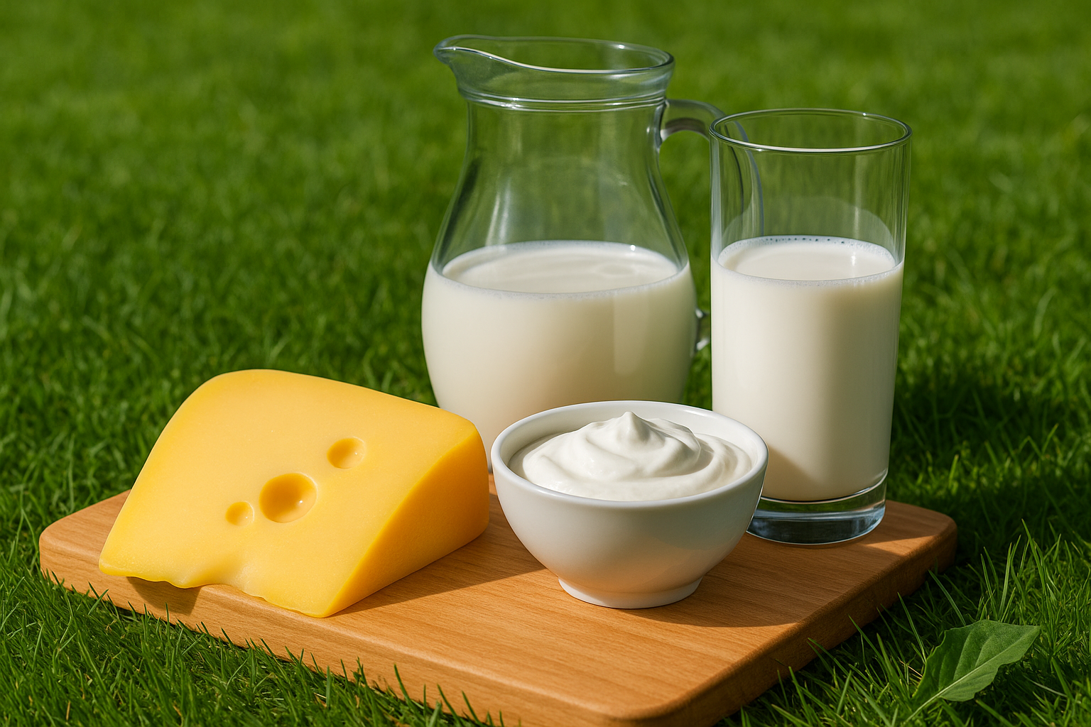 우유와 그릭요거트 및 치즈