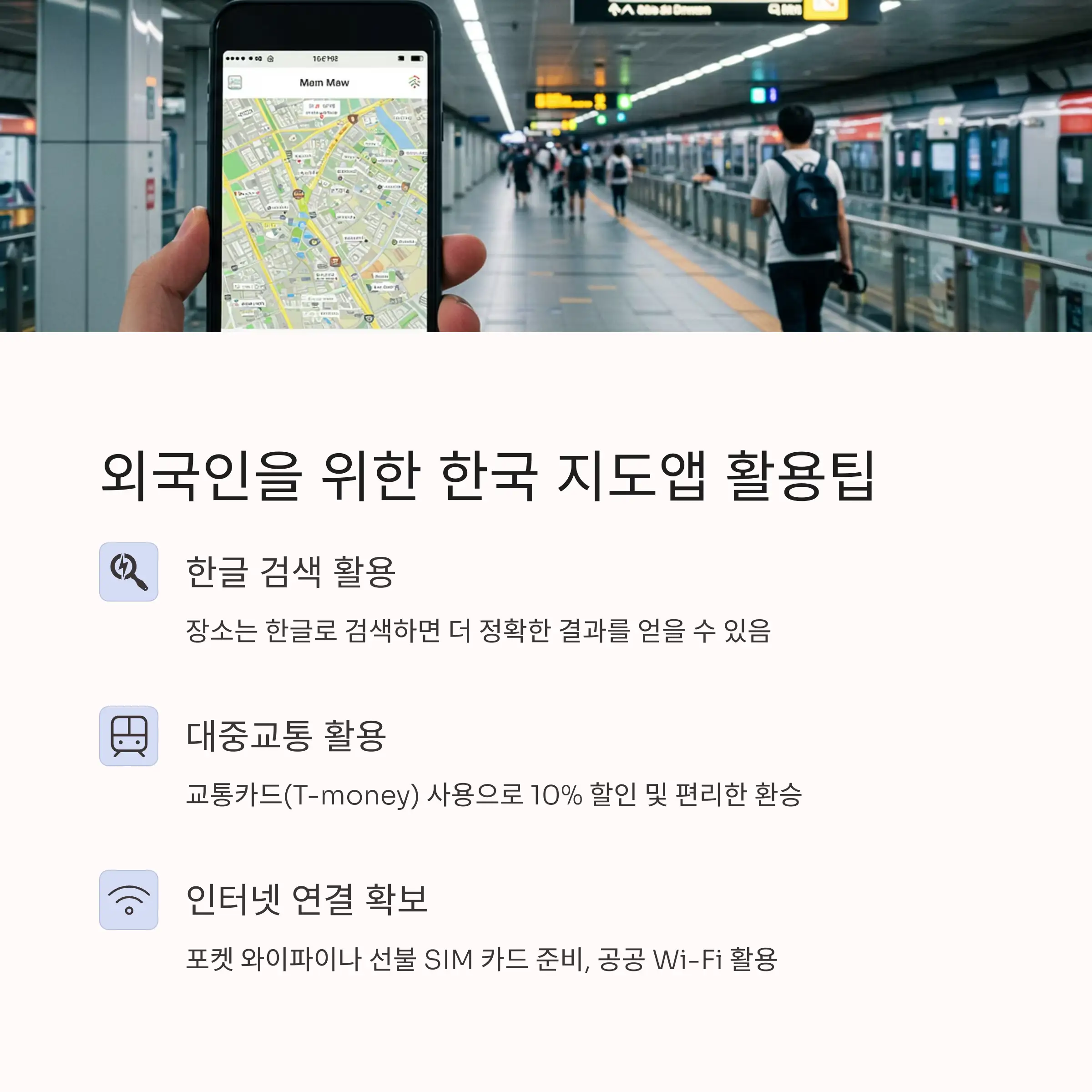 💡 외국인을 위한 한국 지도앱 활용팁