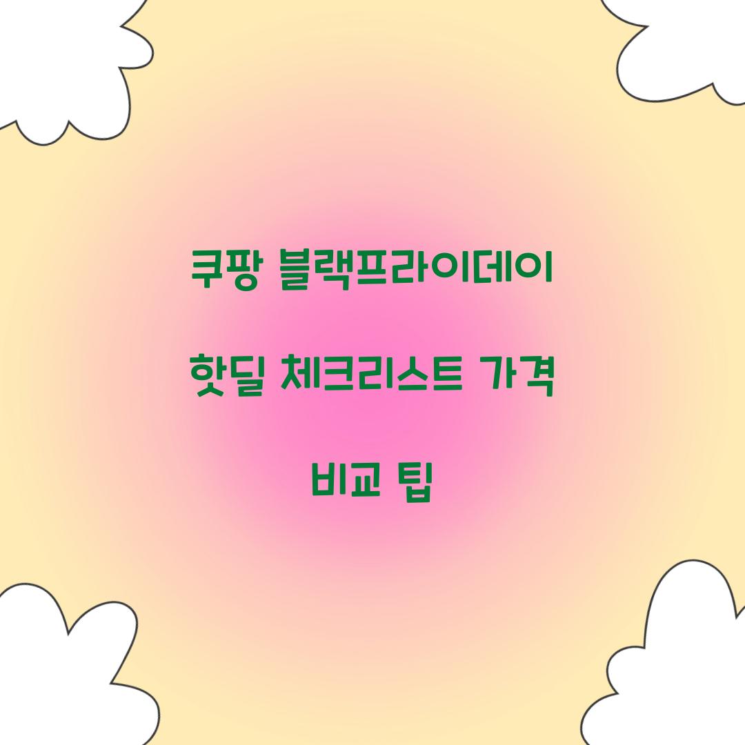 쿠팡 블랙프라이데이