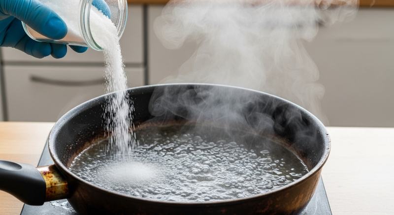 과탄산소다를 1~2큰술 넣고 잘 저어 녹입니다.