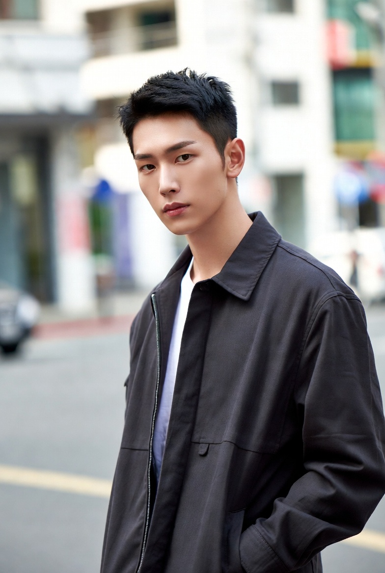 남성의 샤프한 디지털 아이비리그 컷과 다운펌 시술 후 모습