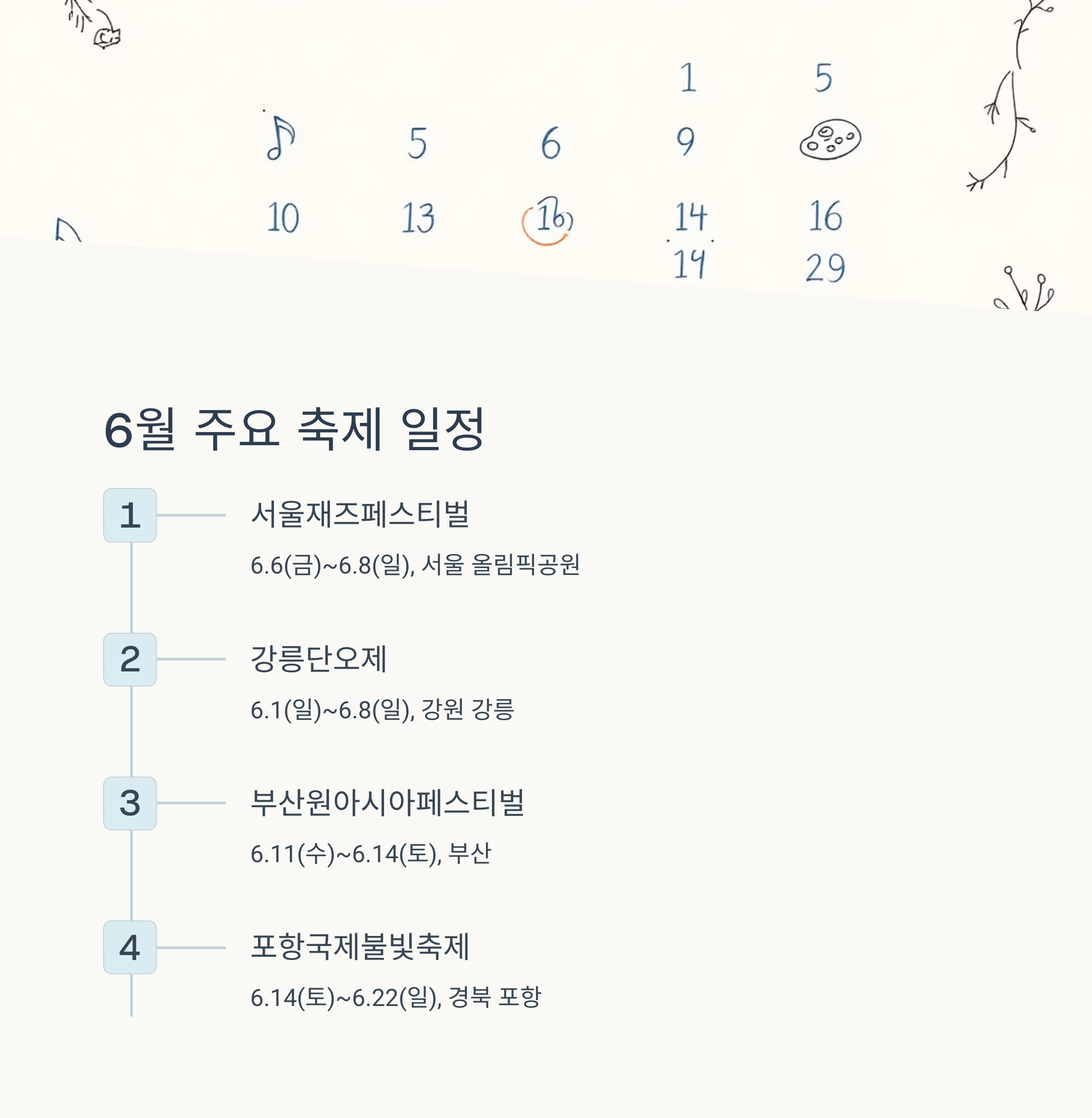 2025년 6월 전국 축제 일정 총정리