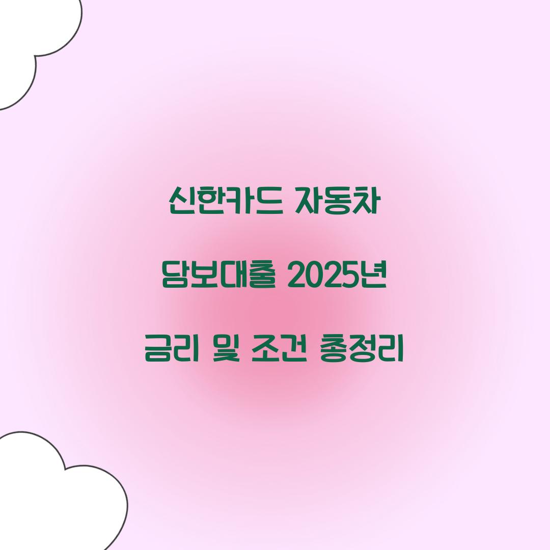 신한카드 자동차 담보대출