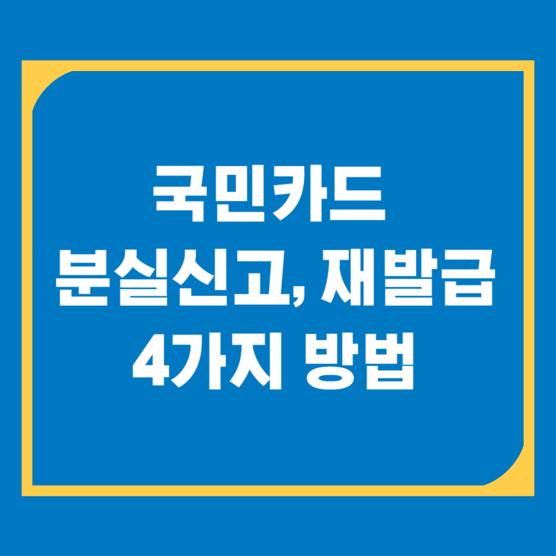 국민카드 분실신고 방법, 분실 시 대처법과 재발급까지
