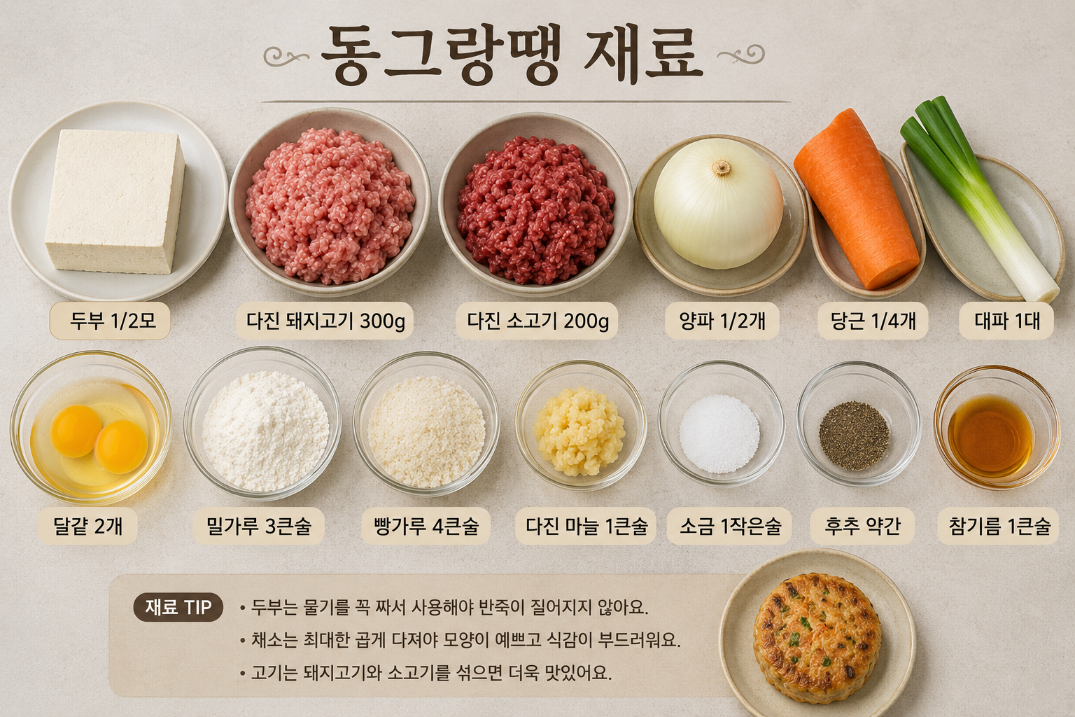 동그랑땡 재료