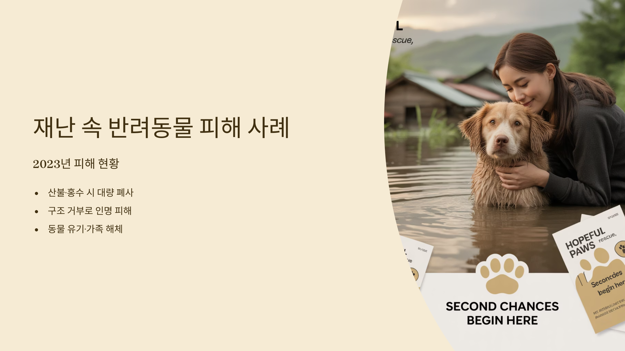 재난 속 반려동물 피해 사례