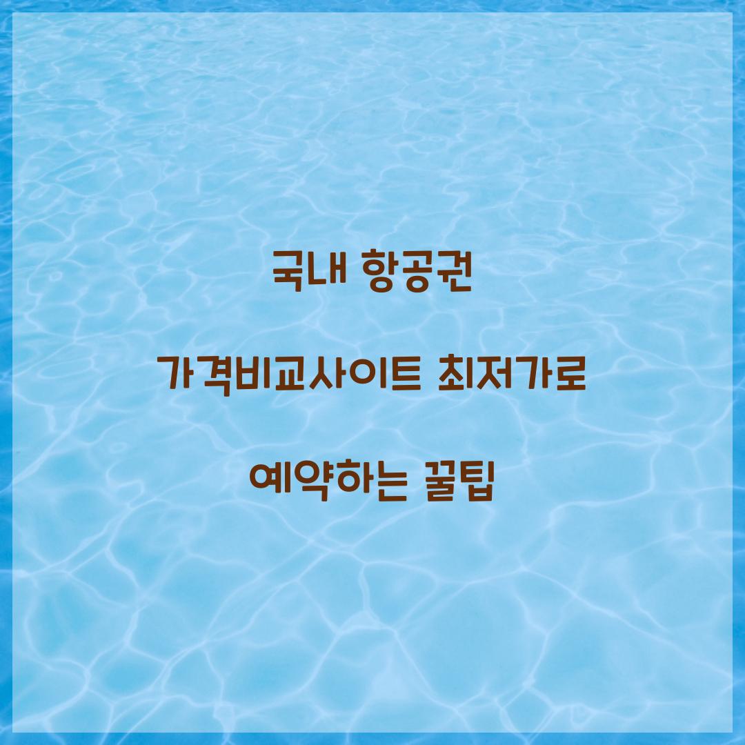 국내 항공권 가격비교사이트