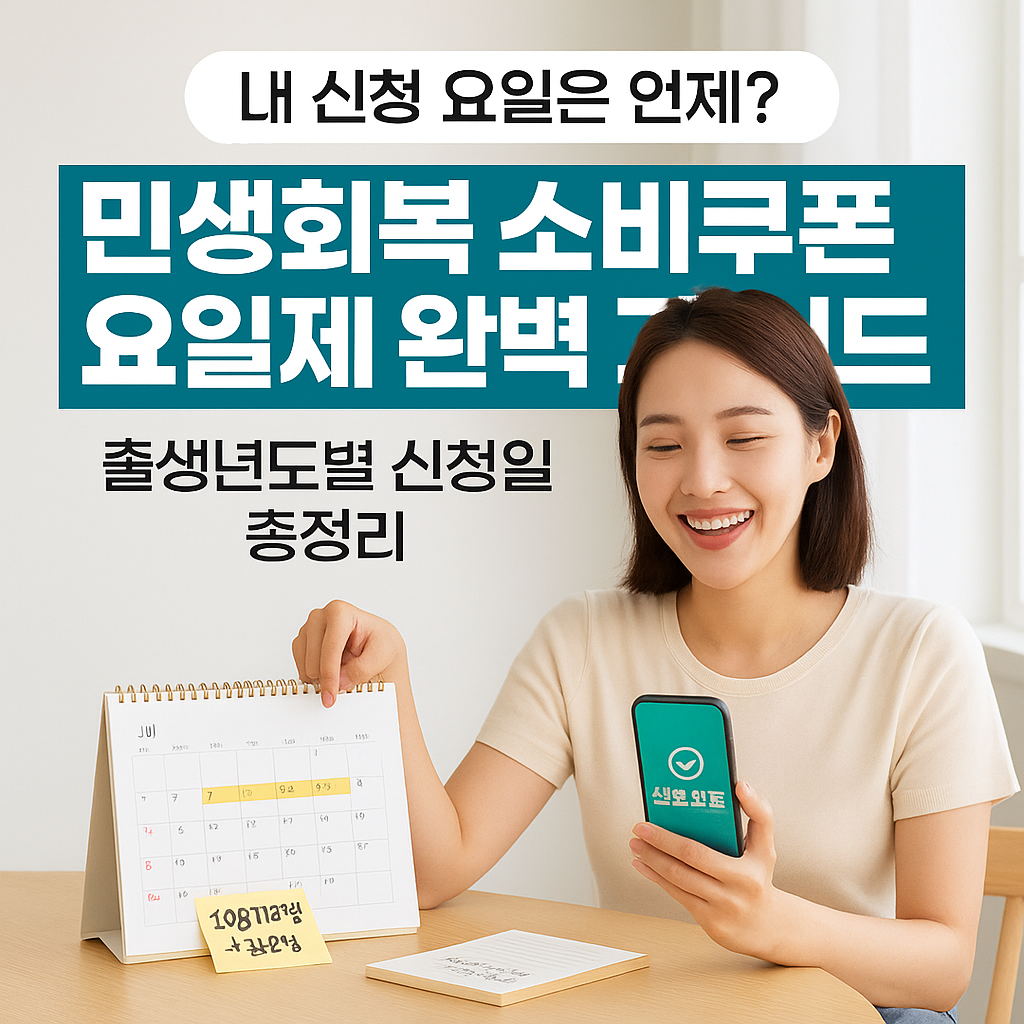 2025년 민생회복 소비쿠폰 신청 완전가이드 (요일제&middot;알림서비스 포함)