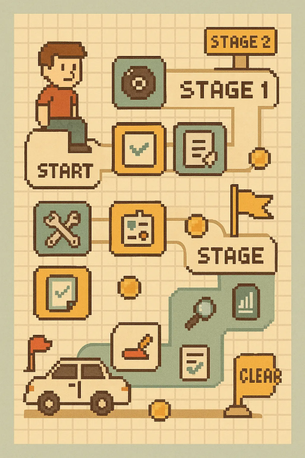 자동차 보험료 절약 3단계를 체크하며 계획하는 운전자 모습