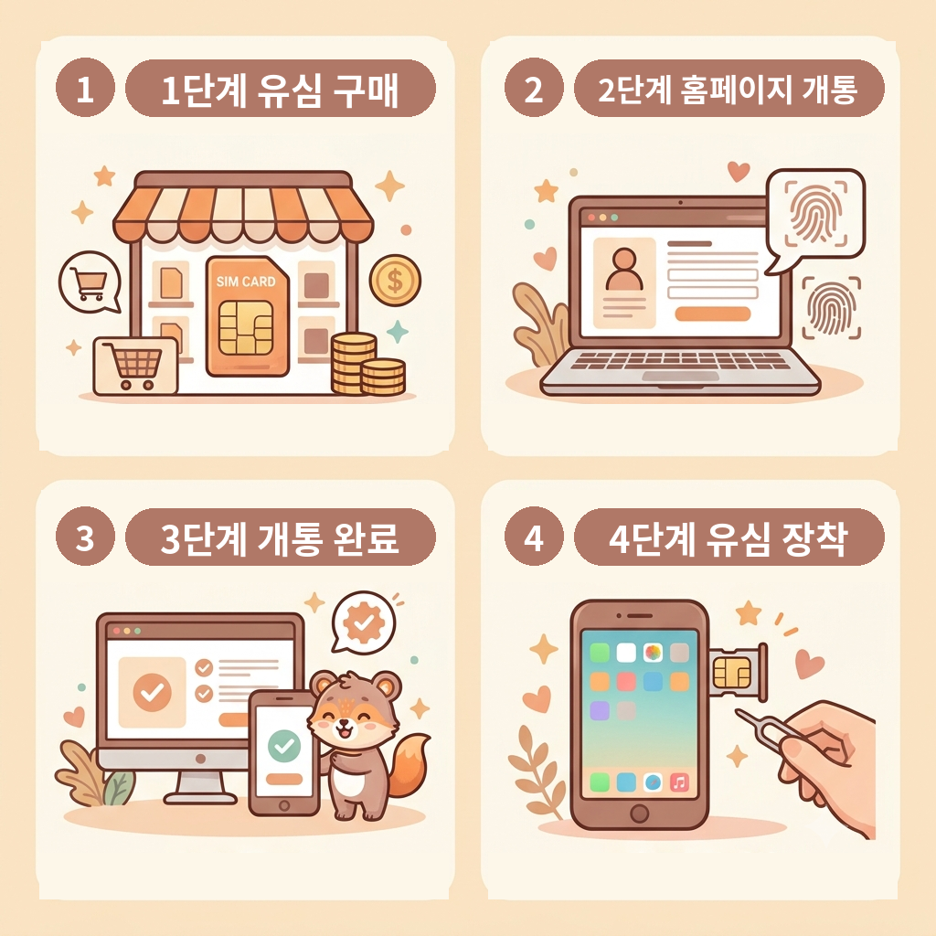 선불폰 셀프개통 4단계 안내