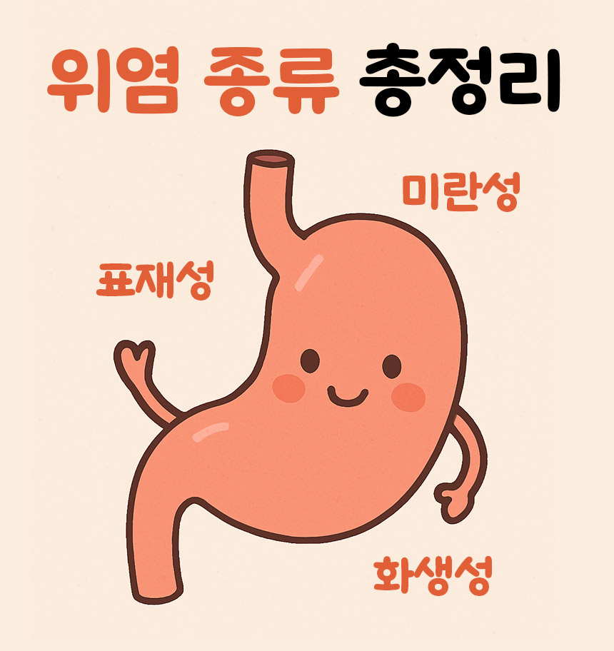 위염 종류 총정리 – 표재성, 미란성, 화생성 위염의 차이