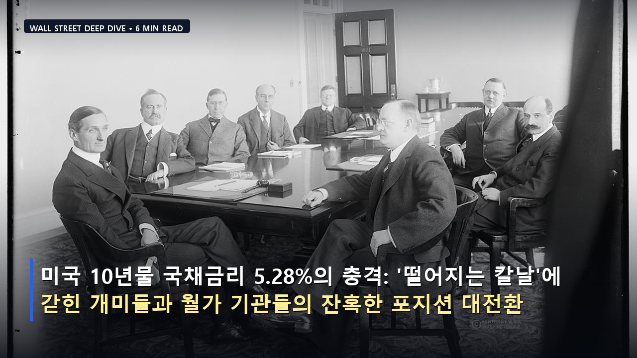 미국 10년물 국채금리 5.28%의 충격: '떨어지는 칼날'에 갇힌 개미들과 월가 기관들의 잔혹한 포지션 대전환