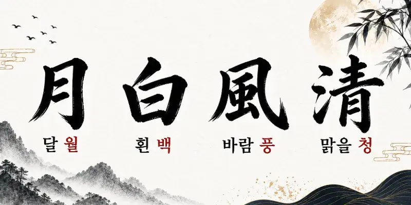 Wolbaekpungcheong Korean idiom symbolizing bright moonlight and a clear autumn breeze