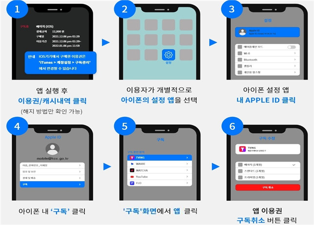 아이폰 설정 앱 구독 관리 화면