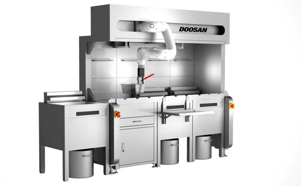 두산로보틱스 협동로봇 튀김 솔루션 랜더링 이미지