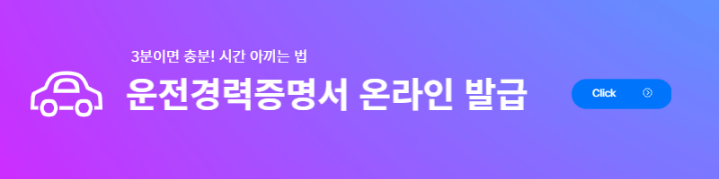 운전경력증명서 인터넷발급