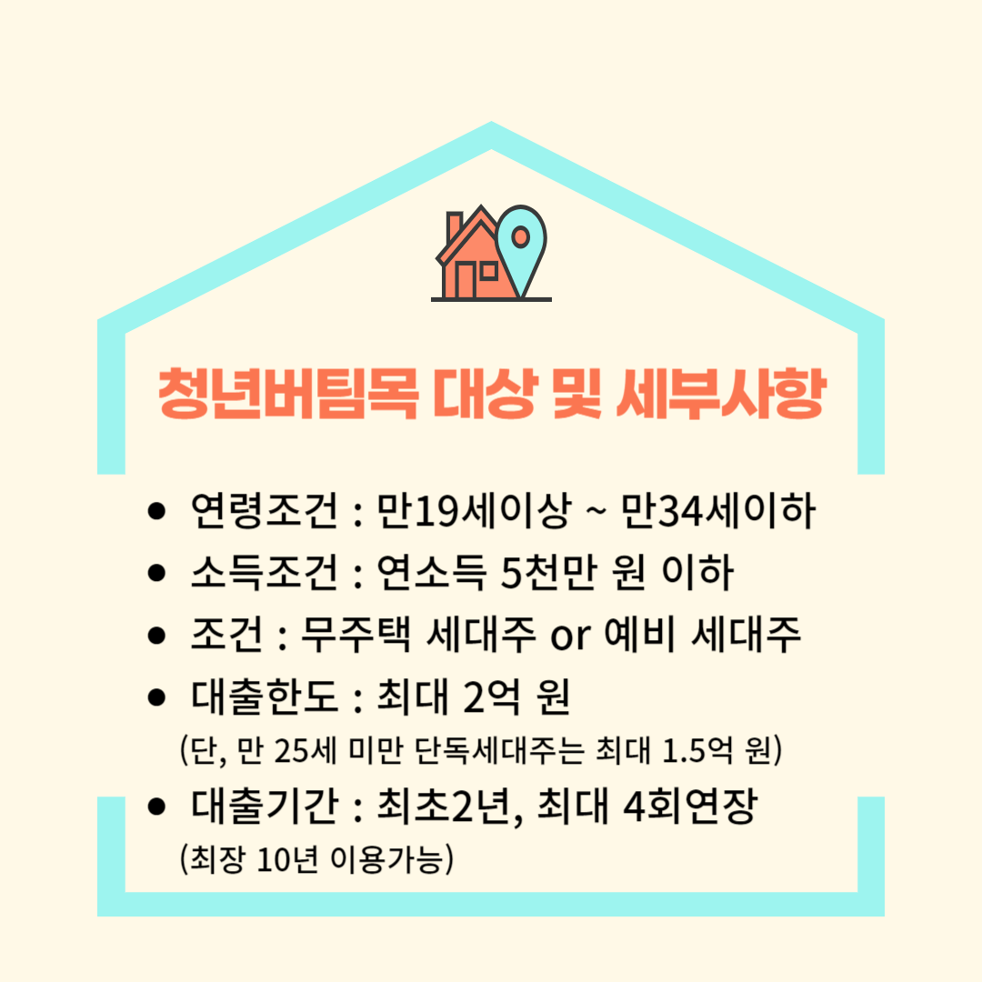 청년전용버팀목전세자금대출 대상및 세부사항