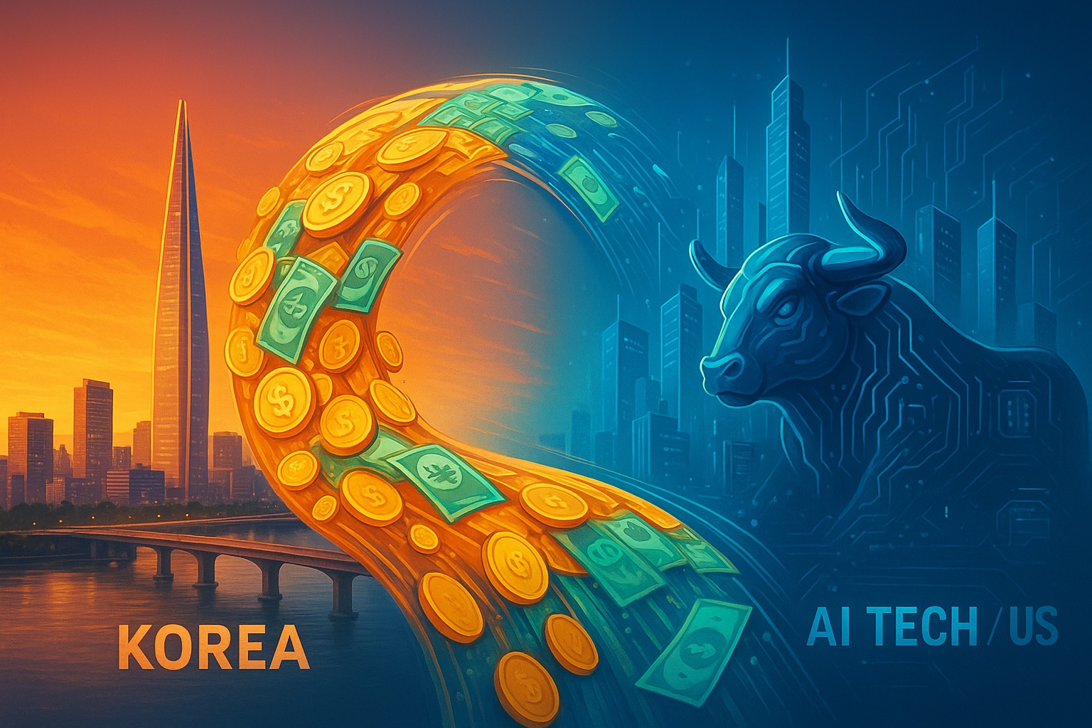 AI 테마를 따라 미국 증시로 향하는 자본의 흐름