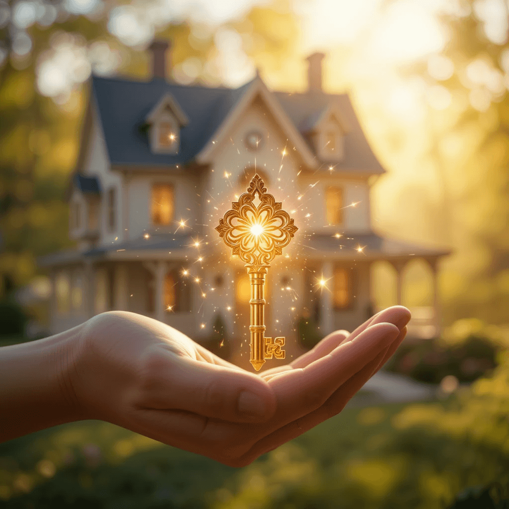 부동산 매매운이 좋아지는 예지몽으로 새 집 열쇠를 받는 꿈의 참고이미지입니다.