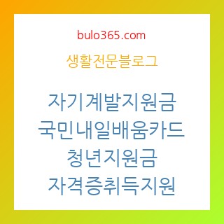 자기계발지원금, 국민내일배움카드, 청년지원금, 자격증취득지원