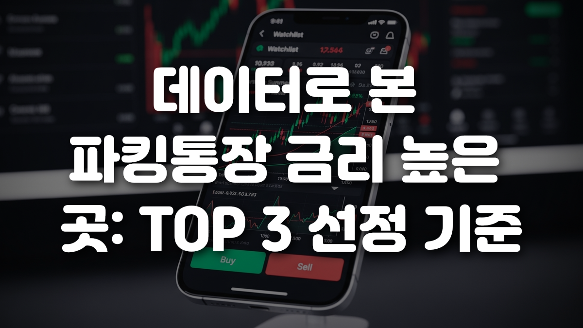 데이터로 본 파킹통장 금리 높은 곳 TOP 3 선정 기준