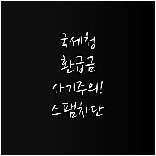 국세청 환급금 사칭 문자 구별법과 스..