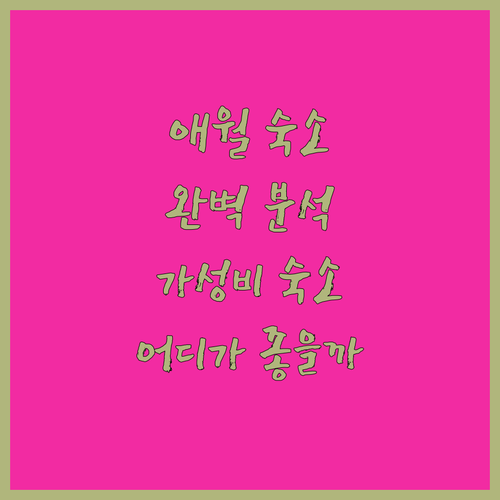 제주 애월 숙소 완벽 분석 유니호텔 