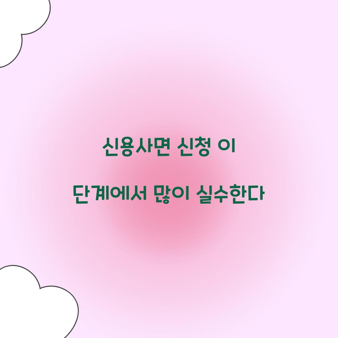 신용사면 신청 이 단계에서 많이 실수한다