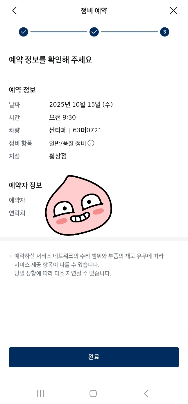 현대블루핸즈 예약