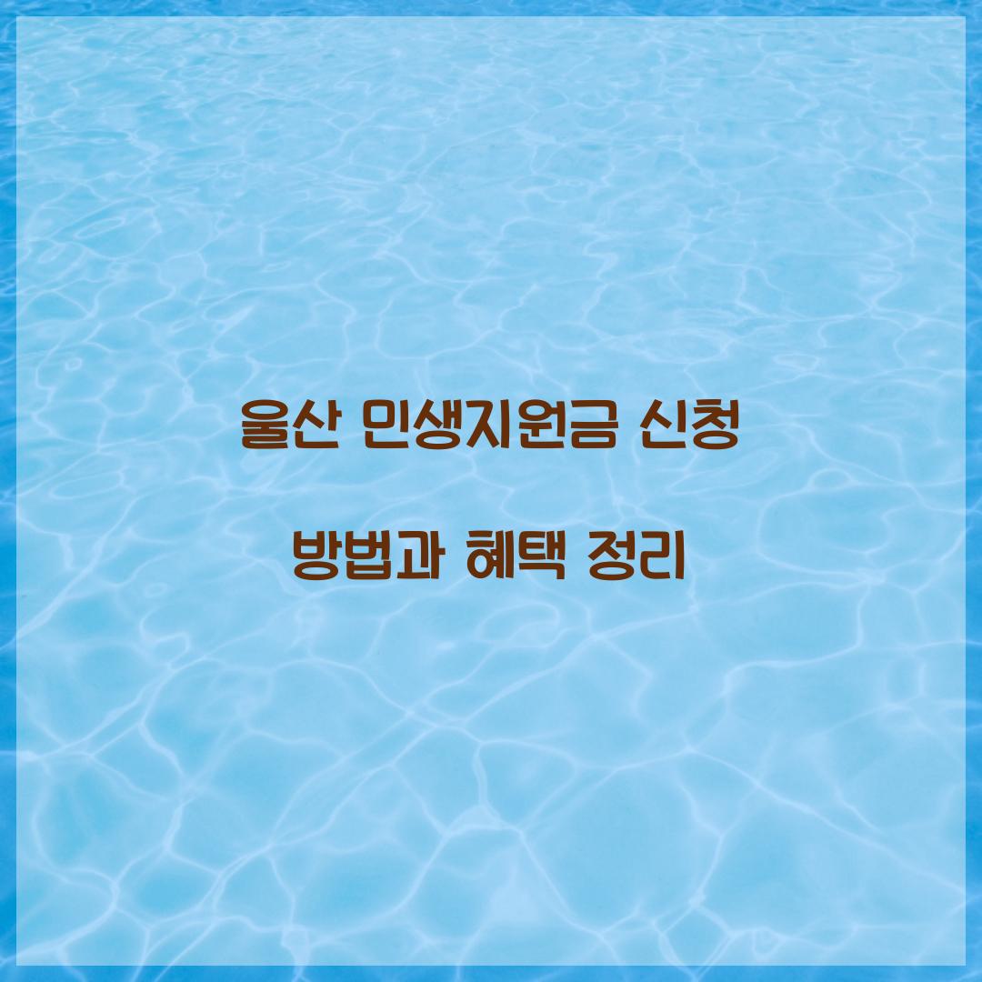 울산 민생지원금 신청