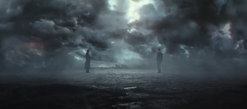 피바다 한가운데 두 남녀가 마주보고 있는 드라마 이재, 곧 죽습니다 주요 장면